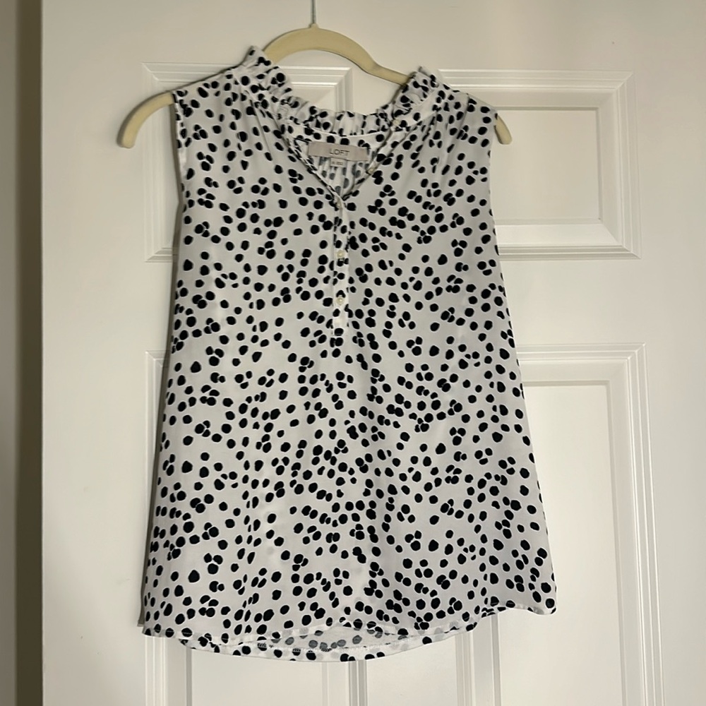 EUC Loft mixed media sleeveless blouse